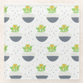Succulent Kalanchoe Plant Mam Pattern Glazen Onderzetter