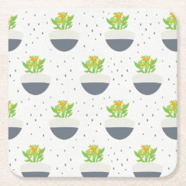 Succulent Kalanchoe Plant Mam Pattern Kartonnen Onderzetters