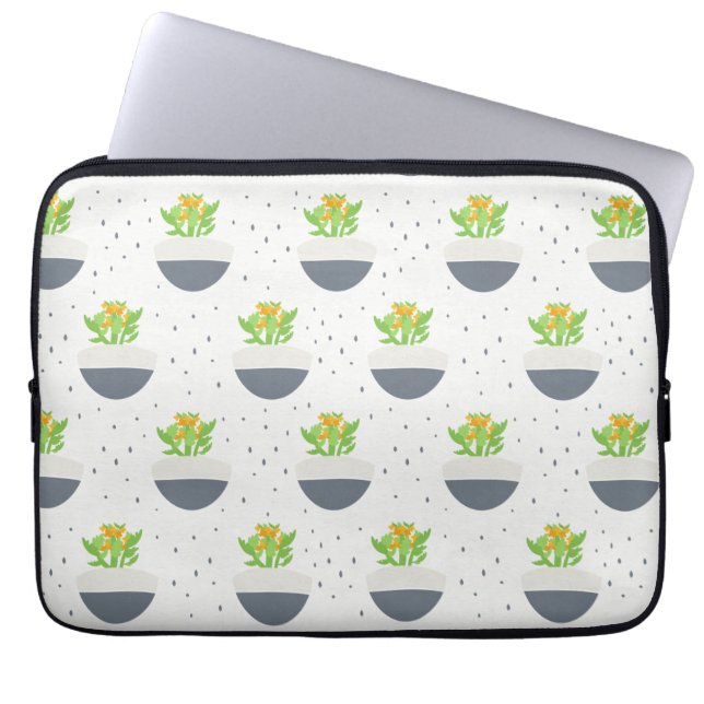 Succulent Kalanchoe Plant Mam Pattern Laptop Sleeve (Voorkant)