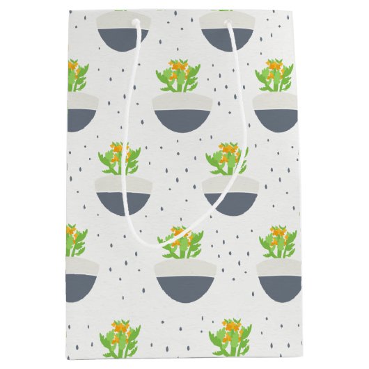 Succulent Kalanchoe Plant Mam Pattern Medium Cadeauzakje (Voorkant)