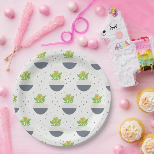 Succulent Kalanchoe Plant Mam Pattern Papieren Bordje (Feest)