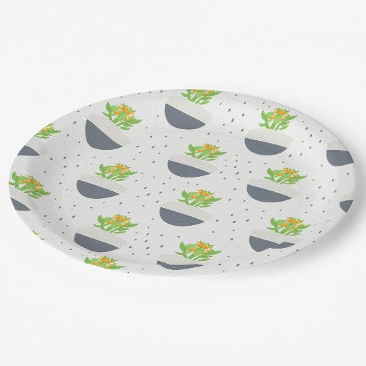 Succulent Kalanchoe Plant Mam Pattern Papieren Bordje (Gekanteld)