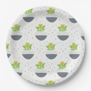 Succulent Kalanchoe Plant Mam Pattern Papieren Bordje