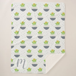 Succulent Kalanchoe Plant Mam Pattern Sherpa Deken