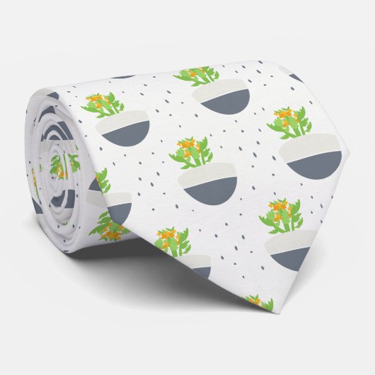 Succulent Kalanchoe Plant Mam Pattern Stropdas (Opgerold)