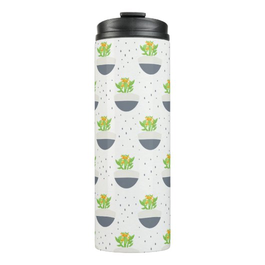 Succulent Kalanchoe Plant Mam Pattern Thermosbeker (Voorkant)