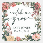 Succulent Kijk me groeien Baby shower gunst Label (Voorkant)
