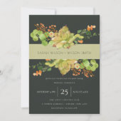 SUCCULENT KRAFT ORANJE FLORALE WATERVERF WEDING KAART (Voorkant)