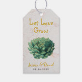 Succulent Laat liefde groeien Botanische bruiloft  Cadeaulabel (Voorkant)