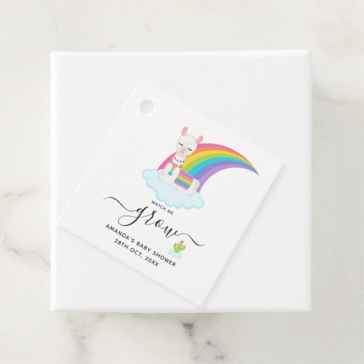 Succulent Llama Heaven Kijk hoe ik Baby shower gro Bedankjes Labels (In situ)