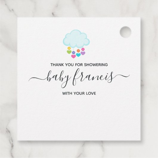 Succulent Llama Heaven Kijk hoe ik Baby shower gro Bedankjes Labels (Achterkant)