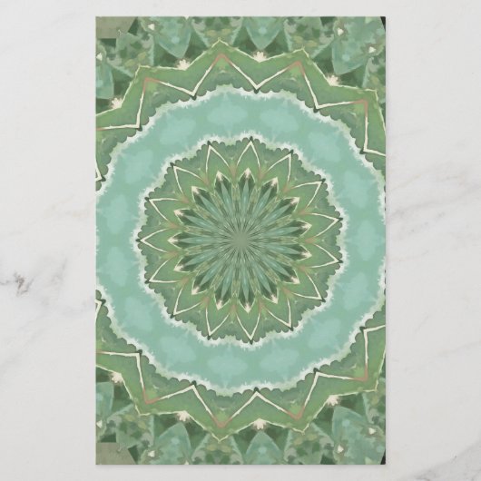 Succulent Mandala Briefpapier (Voorkant)