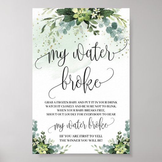 Succulent Mijn teken van de waterafbrekende tafel Poster (Voorkant)