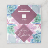 Succulent Modern Chic White Fiesta Table Number Plaatskaartje (Buitenkant ongevouwen)