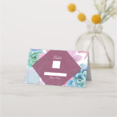 Succulent Modern Chic White Fiesta Table Number Plaatskaartje (Achterkant)