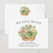 Succulent Moving Announge Aankondigingskaart (Voorkant / Achterkant)