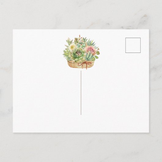 Succulent Moving Announge Aankondigingskaart (Achterkant)