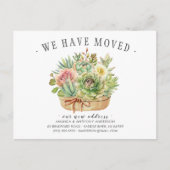 Succulent Moving Announge Aankondigingskaart (Voorkant)