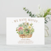 Succulent Moving Announge Kaart (Staand voorkant)