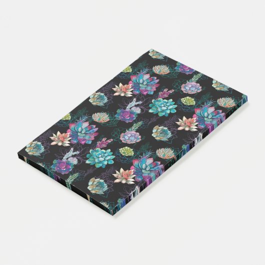 Succulent naadloos patroon post-it® notes (Schuin)
