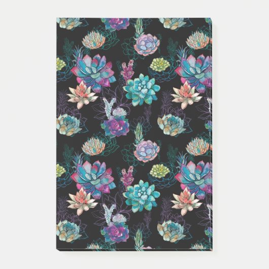 Succulent naadloos patroon post-it® notes (Voorkant)