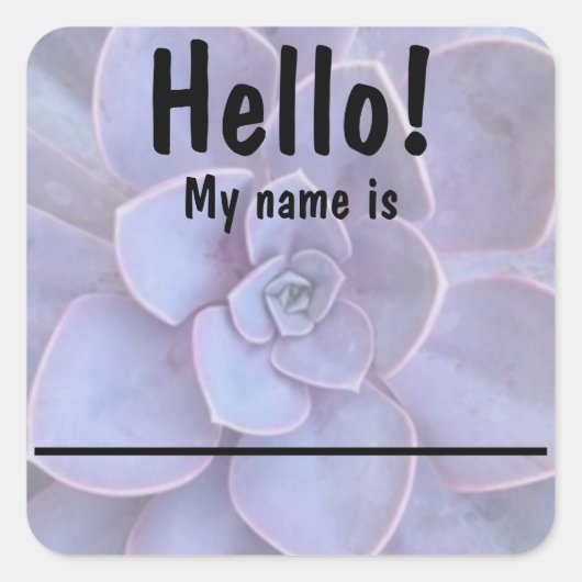 Succulent Naam tag Stickers (Voorkant)