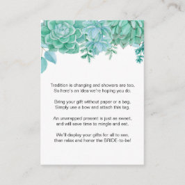 Succulent No Wrap Vrijgezellenfeest aanvraag label Informatiekaartje