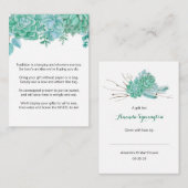 Succulent No Wrap Vrijgezellenfeest aanvraag label Informatiekaartje (Voorkant / Achterkant)