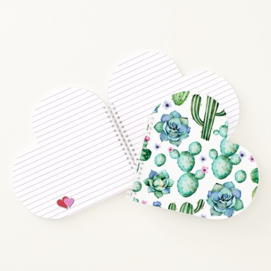 Succulent notebook Heart-Shaped Notitieboek (Binnen)