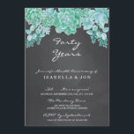 Succulent op Chalkboard Wedding Jubileum Party Kaart<br><div class="desc">Met de hand geschilderde succulenten in waterverven op een schitterende achtergrond op het bord met prachtige kalligrafie. . . de perfecte achtergrond voor het uitnodigen van je gasten naar je speciale dag. Het coördineren van kaart RSVP, briefkaart RSVP, Details, en de kaarten van de Registratie zijn beschikbaar in het Succulente...</div>