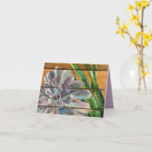 Succulent op hout kaart (Gele Bloem)