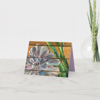 Succulent op hout kaart
