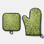 Succulent Oven Mitt en Pot Houder Ovenwant & Pannenlap Set (Voorkant)