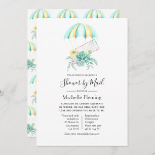 Succulent Parachute Bridal of Baby shower per post Kaart