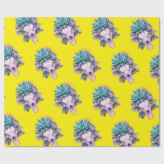 Succulent Pastel Decay Yellow Cadeaupapier (Vlak)