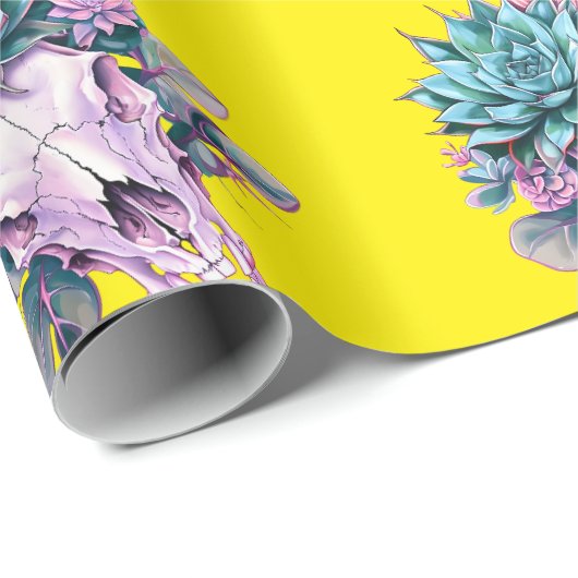 Succulent Pastel Decay Yellow Cadeaupapier (Rol Hoek)