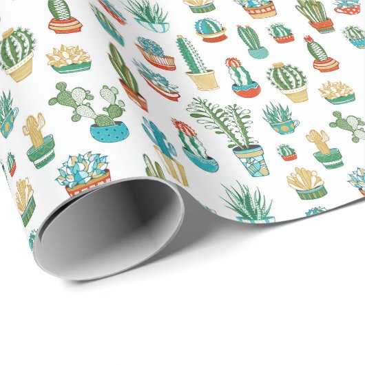 Succulent Patroon Cadeaupapier (Rol Hoek)