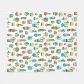 Succulent Patroon Fleece Deken (Voorkant (Horizontaal))