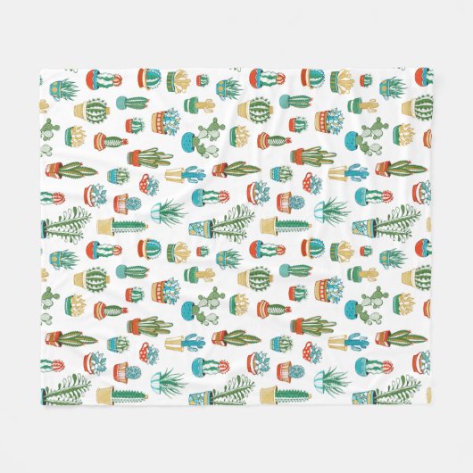 Succulent Patroon Fleece Deken (Voorkant (Horizontaal))