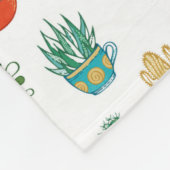 Succulent Patroon Fleece Deken (Hoek)