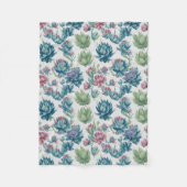 Succulent Patroon Fleece Deken (Voorkant)