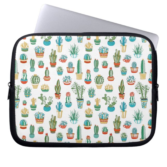 Succulent Patroon Laptop Sleeve (Voorkant)