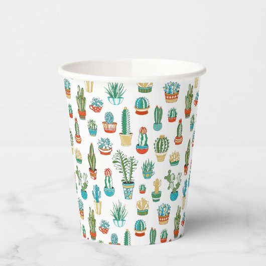 Succulent Patroon Papieren Bekers (Links)