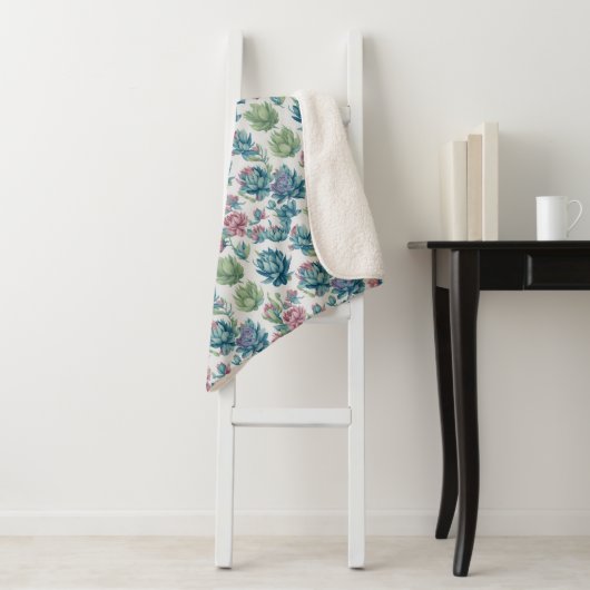 Succulent Patroon Sherpa Deken (In situ)