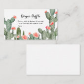 Succulent Peach Waterverf Luier Raffle Informatiekaartje (Voorkant / Achterkant)