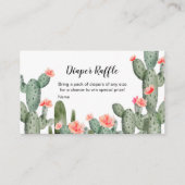 Succulent Peach Waterverf Luier Raffle Informatiekaartje (Voorkant)