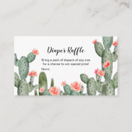 Succulent Peach Waterverf Luier Raffle Informatiekaartje