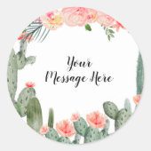 Succulent Peach Waterverf Message Sticker (Voorkant)