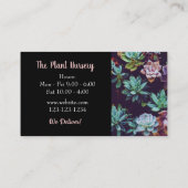 Succulent Plant Black Visitekaartje (Achterkant)