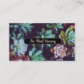 Succulent Plant Black Visitekaartje (Voorkant)